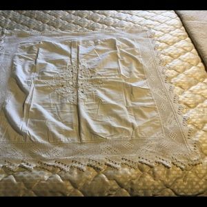 Vintage Antique White Table Cloth